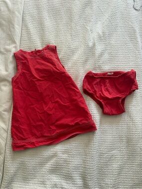 GAP Baby Red Dress with Zipper & Bloomers - size 2